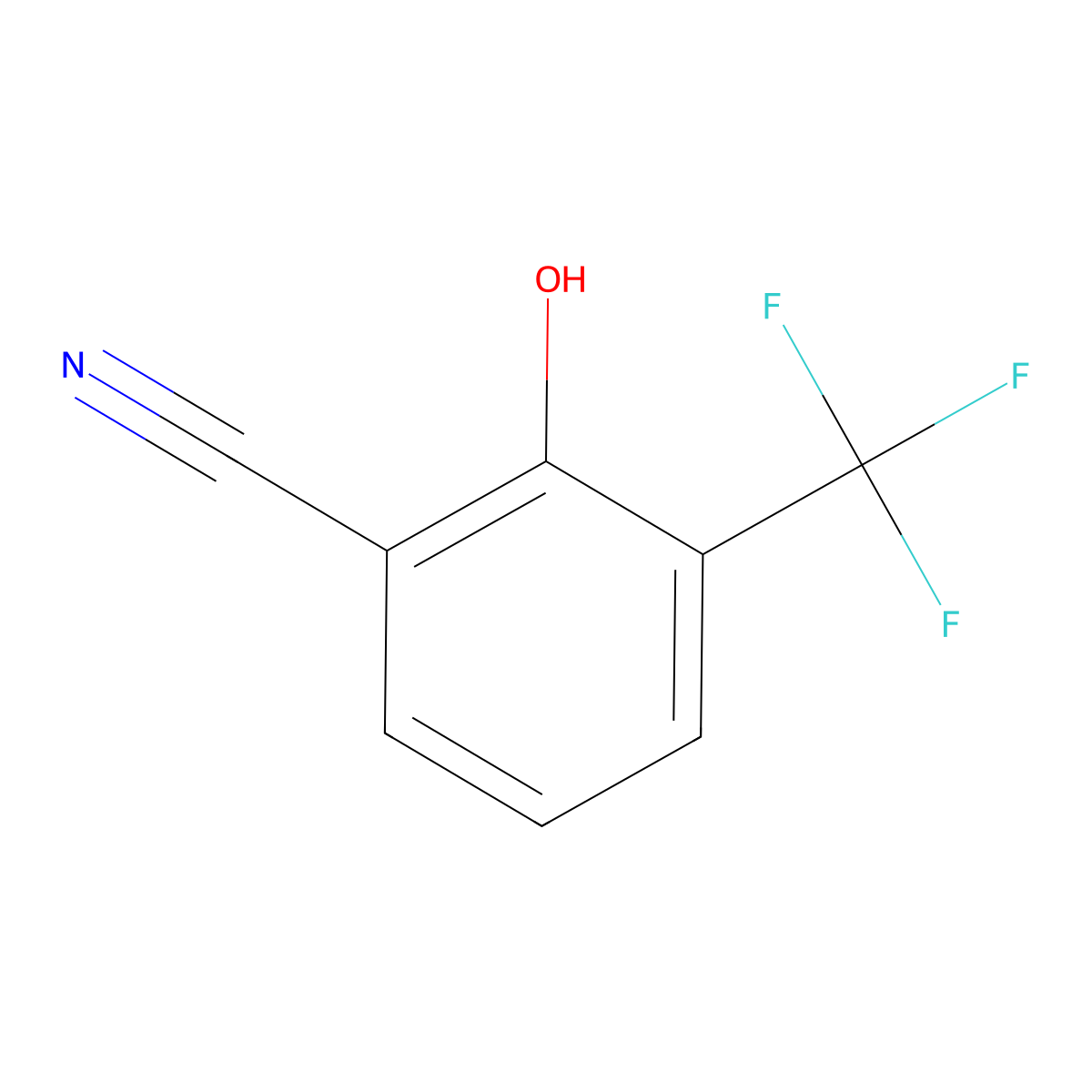 2-Hydroxy-3-(trifluoromethyl)benzonitrile molecular structure, CAS 39055-80-6