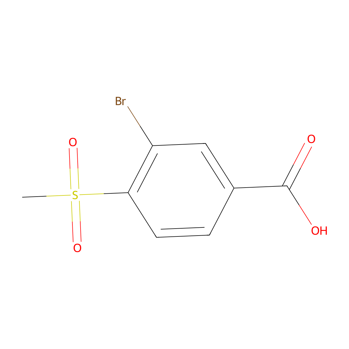 3-Bromo-4-methanesulfonylbenzoic acid molecular structure, CAS 39058-84-9