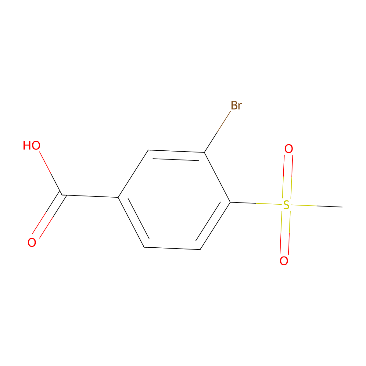 3-Bromo-4-methanesulfonylbenzoic acid molecular structure, CAS 39058-84-9