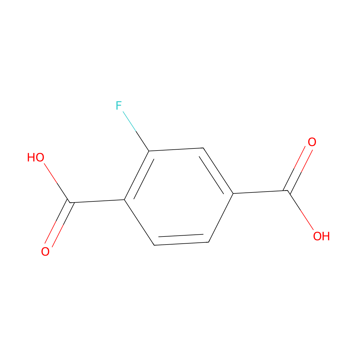 2-Fluoroterephthalic acid molecular structure, CAS 3906-87-4