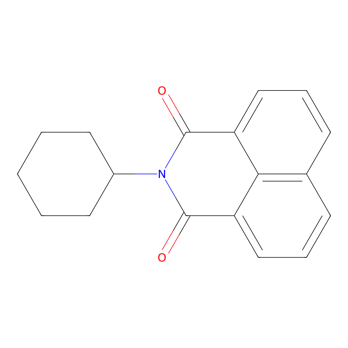 2-cyclohexyl-1H-benzo[de]isoquinoline-1,3(2H)-dione molecular structure, CAS 39061-31-9