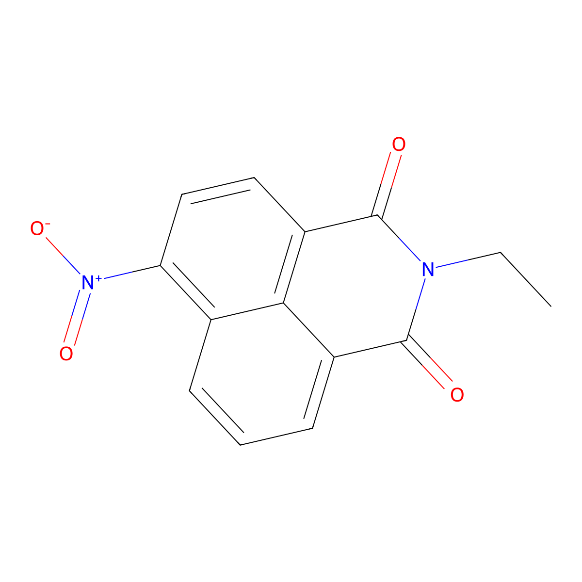 2-ethyl-6-nitro-1H-benzo[de]isoquinoline-1,3(2H)-dione molecular structure, CAS 39061-37-5