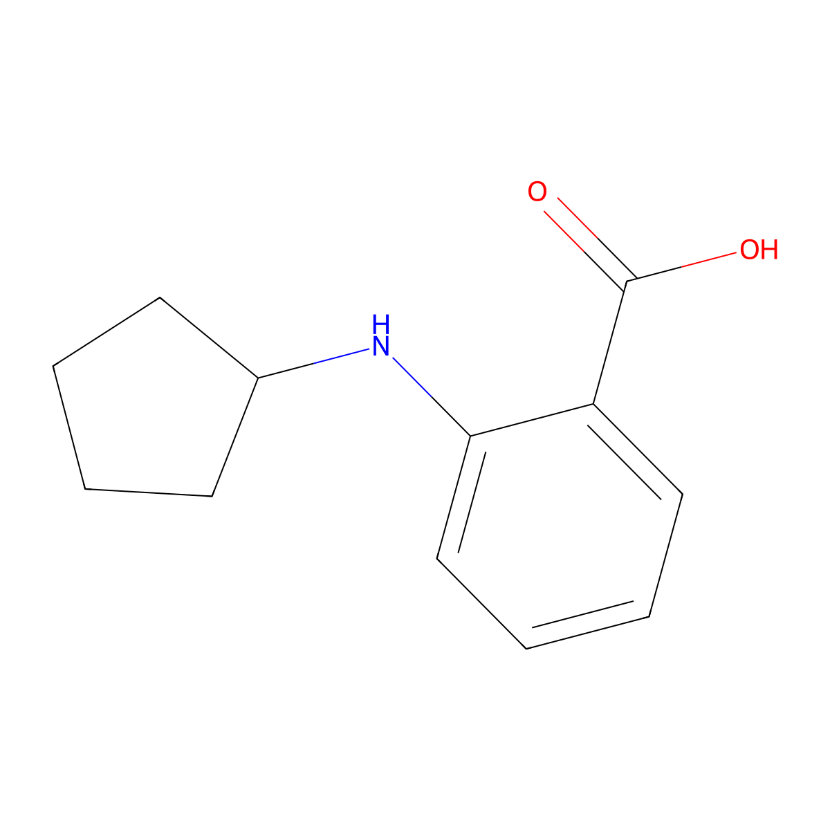 2-(Cyclopentylamino)benzoic acid molecular structure, CAS 39062-52-7