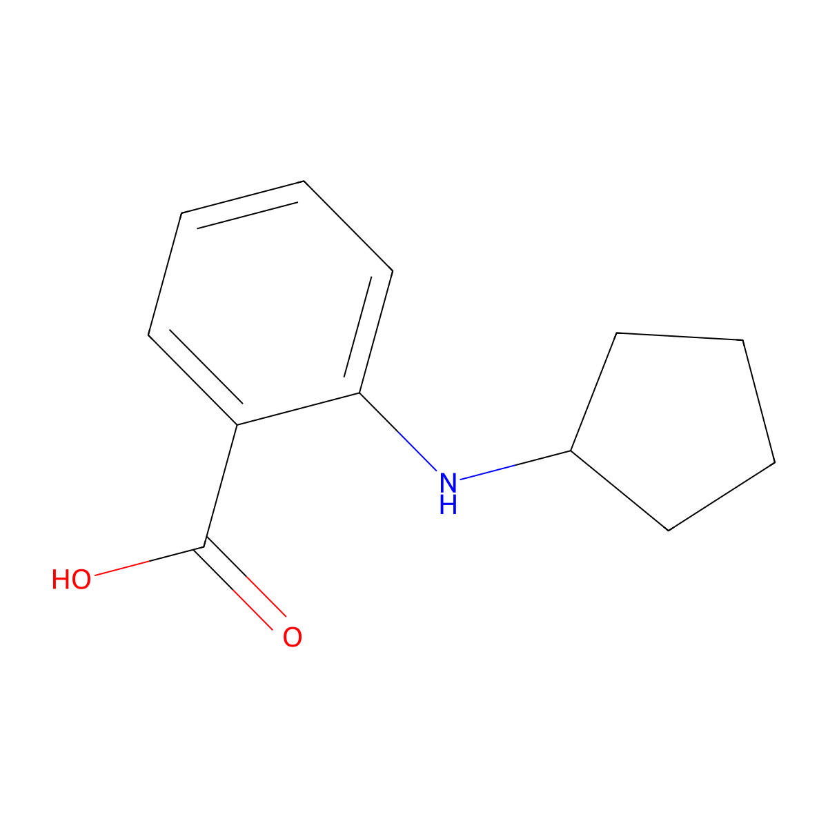 2-(Cyclopentylamino)benzoic acid molecular structure, CAS 39062-52-7