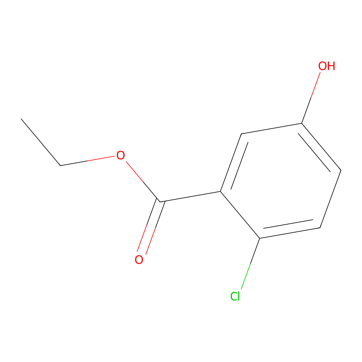 Ethyl 2-chloro-5-hydroxybenzoate molecular structure, CAS 39062-63-0