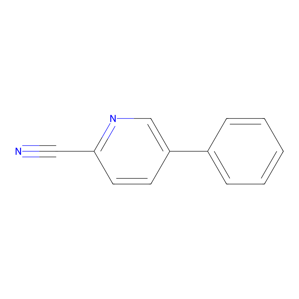 5-Phenylpyridine-2-carbonitrile molecular structure, CAS 39065-45-7