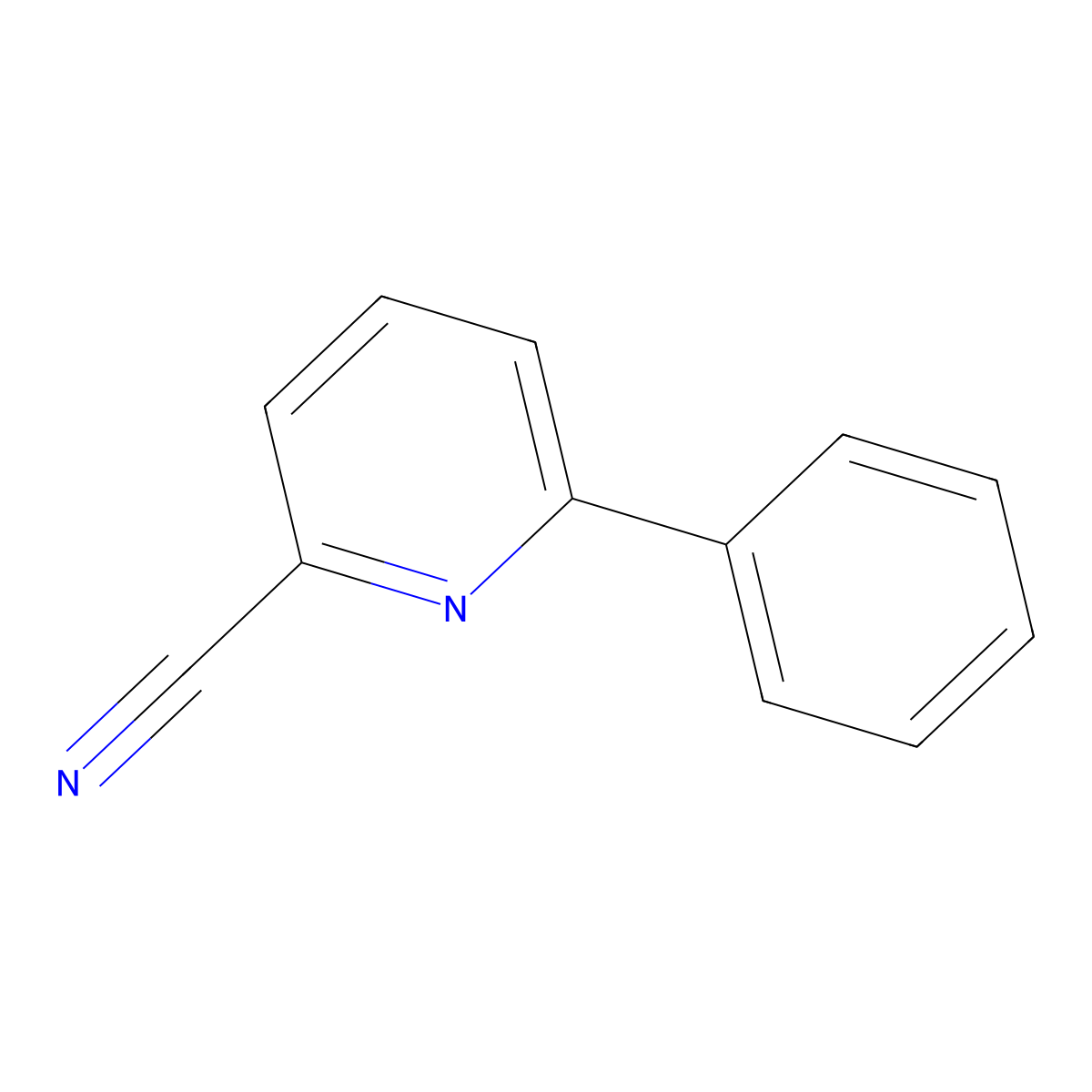 2-Cyano-6-phenylpyridine molecular structure, CAS 39065-47-9