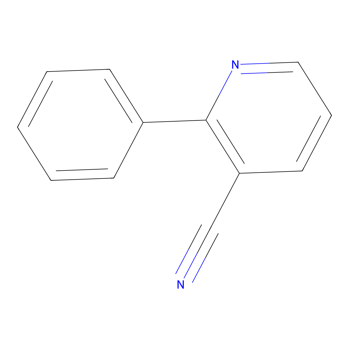2-Phenylpyridine-3-carbonitrile molecular structure, CAS 39065-49-1