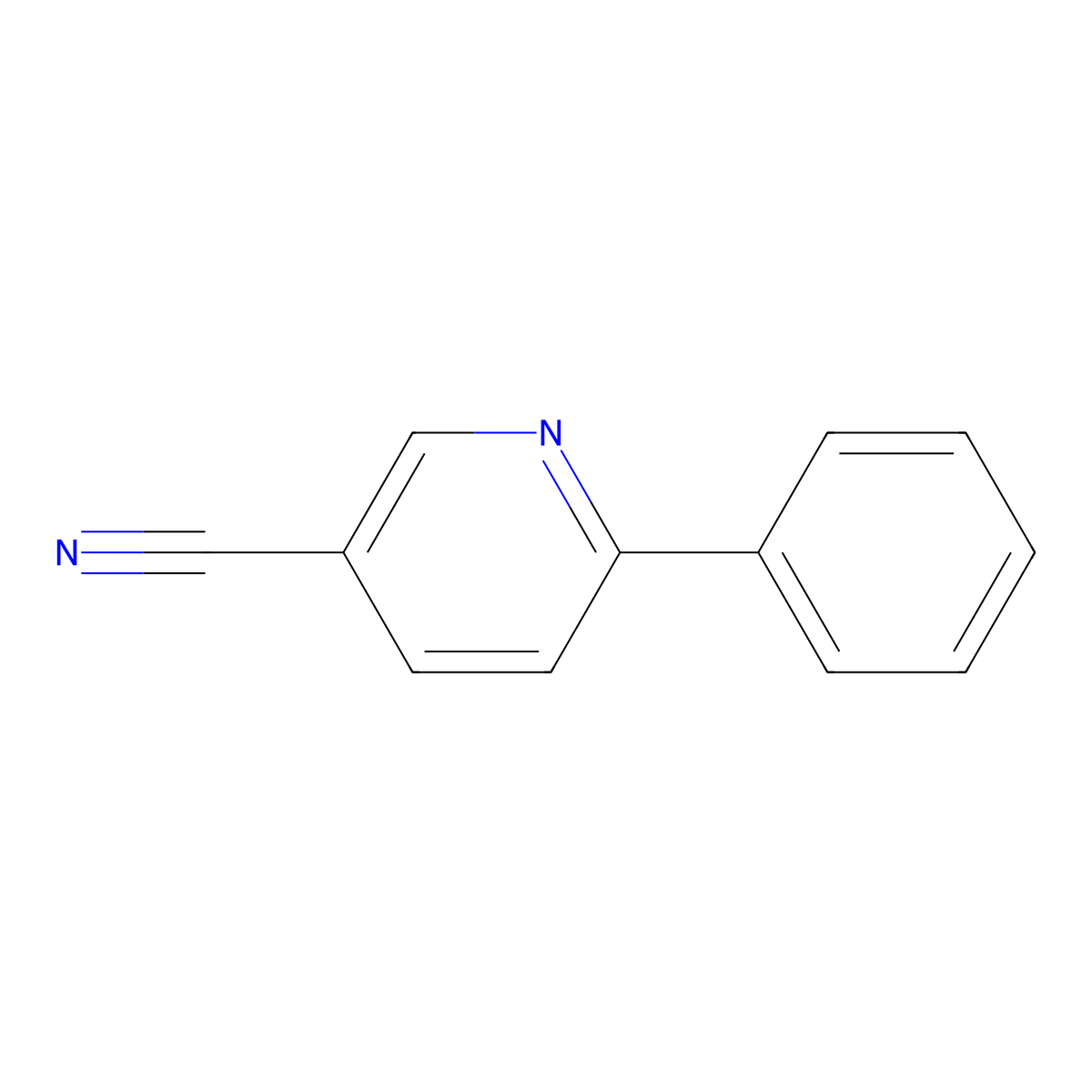 6-Phenylpyridine-3-carbonitrile molecular structure, CAS 39065-54-8