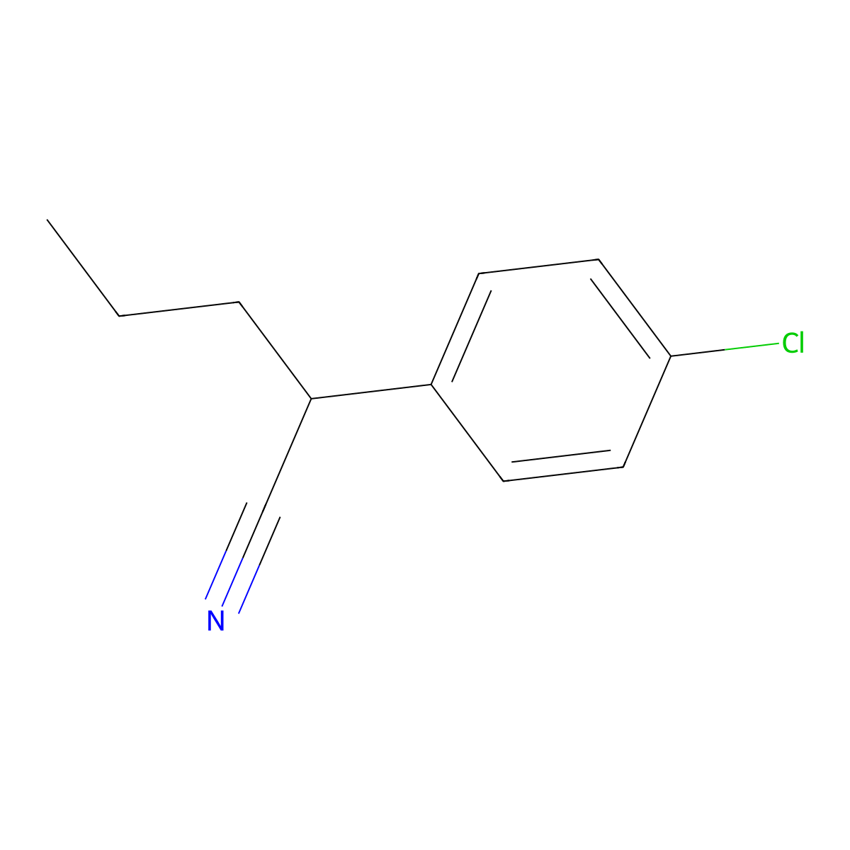 2-(4-Chlorophenyl)pentanenitrile molecular structure, CAS 39066-13-2