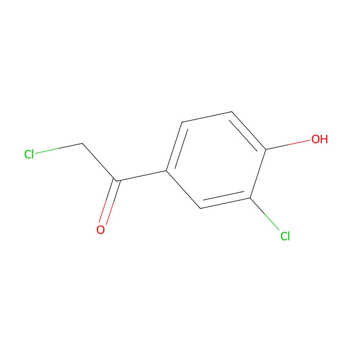 Ethanone, 2-chloro-1-(3-chloro-4-hydroxyphenyl)- molecular structure, CAS 39066-18-7