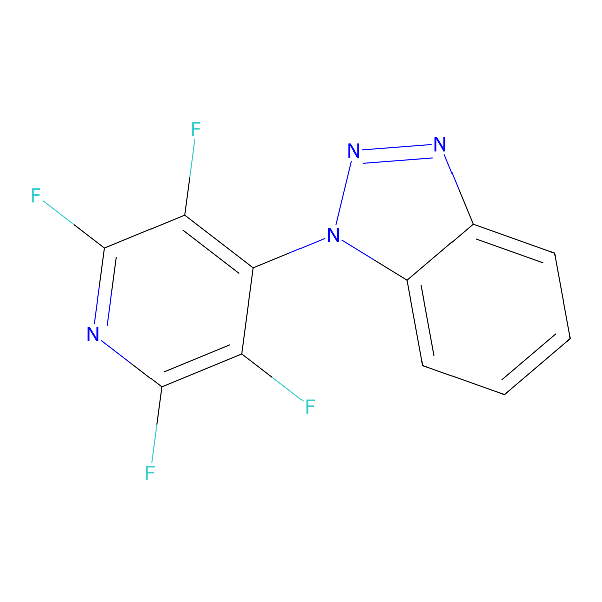 1-(2,3,5,6-Tetrafluoropyridin-4-yl)benzotriazole molecular structure, CAS 39066-47-2