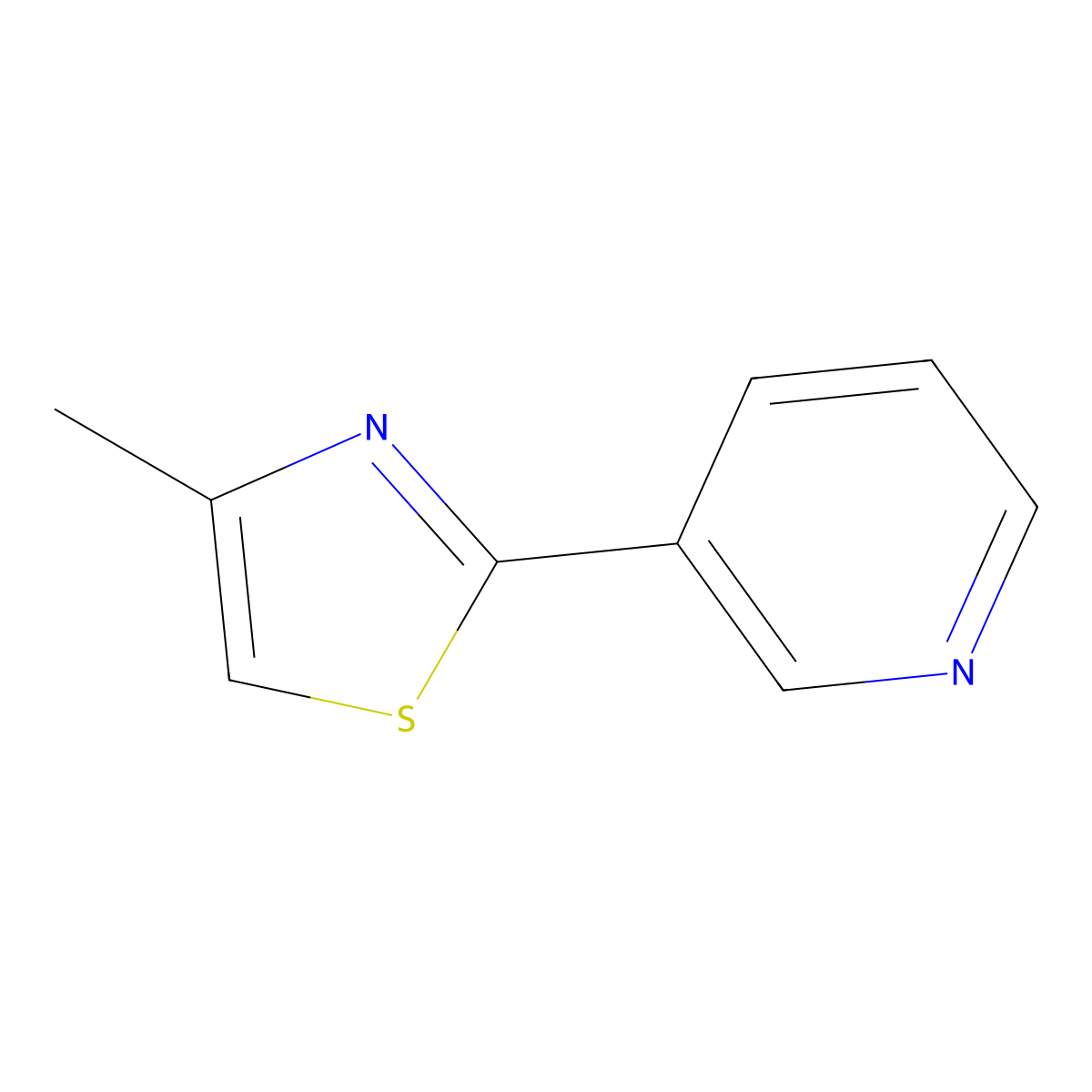 3-(4-Methyl-1,3-thiazol-2-yl)pyridine molecular structure, CAS 39067-27-1