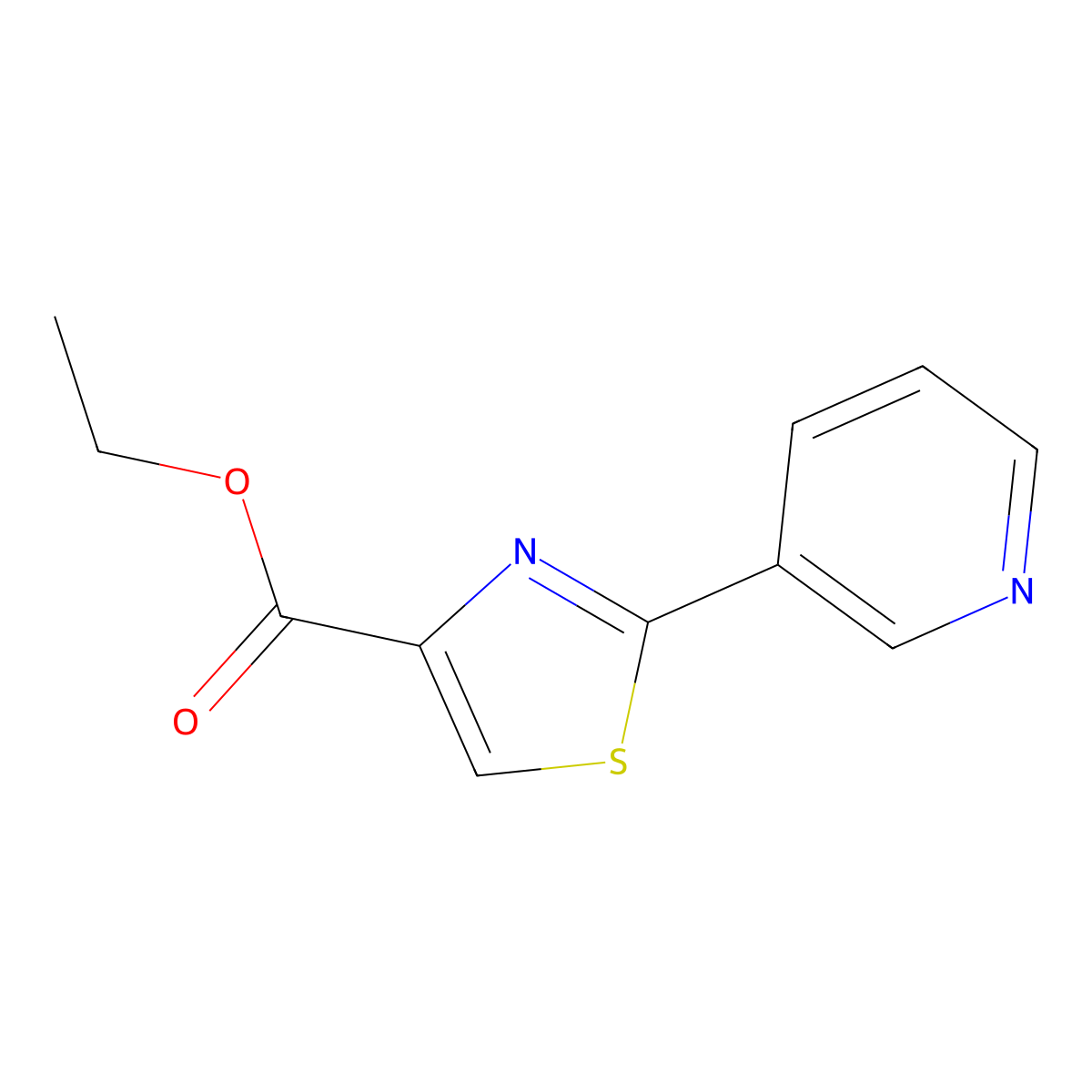 Ethyl 2-(pyridin-3-YL)thiazole-4-carboxylate molecular structure, CAS 39067-28-2