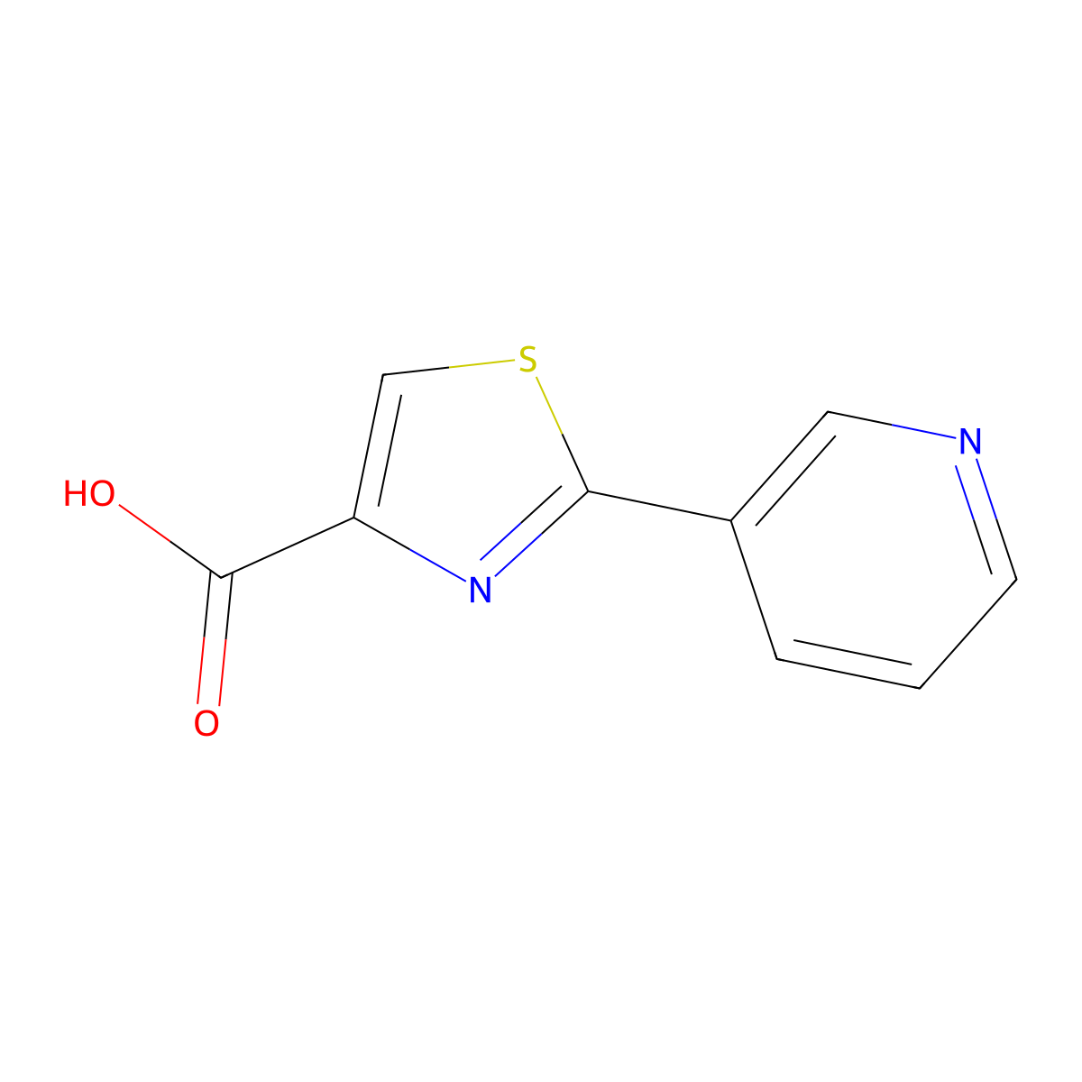 2-(3-Pyridyl)thiazole-4-carboxylic acid molecular structure, CAS 39067-29-3