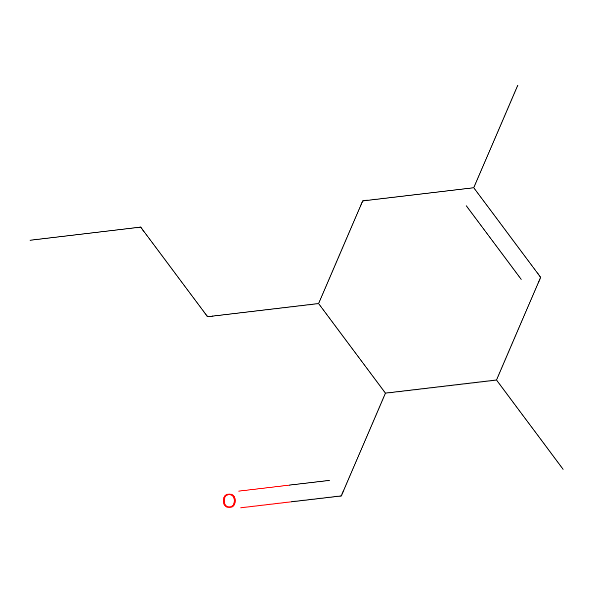 3-Cyclohexene-1-carboxaldehyde, 2,4-dimethyl-6-propyl- molecular structure, CAS 39067-36-2