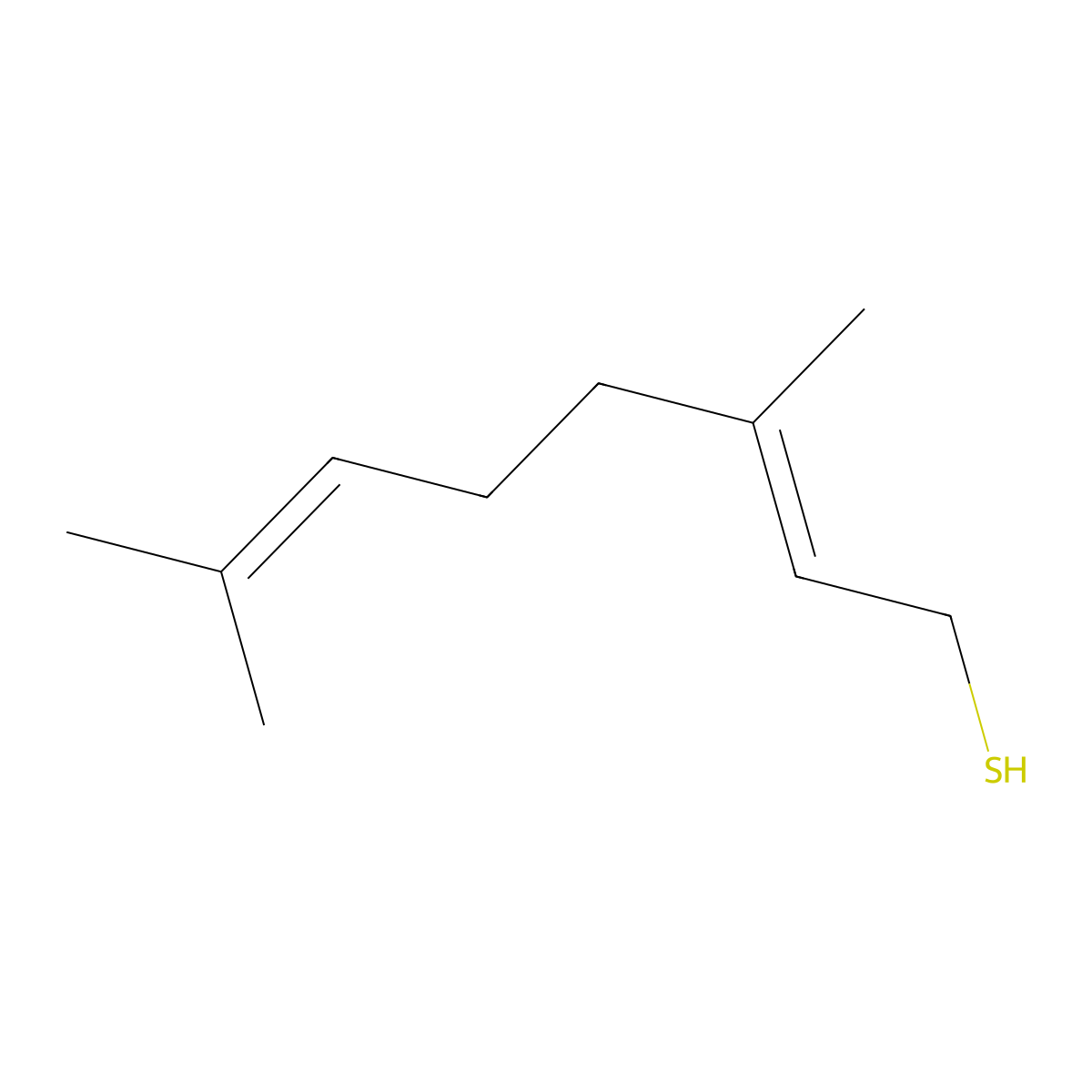 Thiogeraniol molecular structure, CAS 39067-80-6
