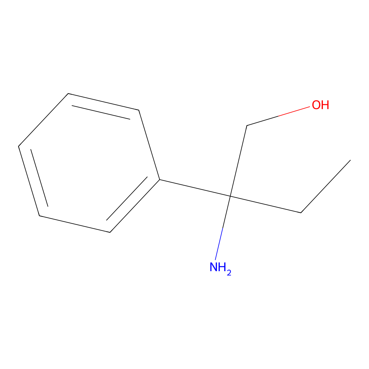 2-Amino-2-phenylbutan-1-ol molecular structure, CAS 39068-91-2