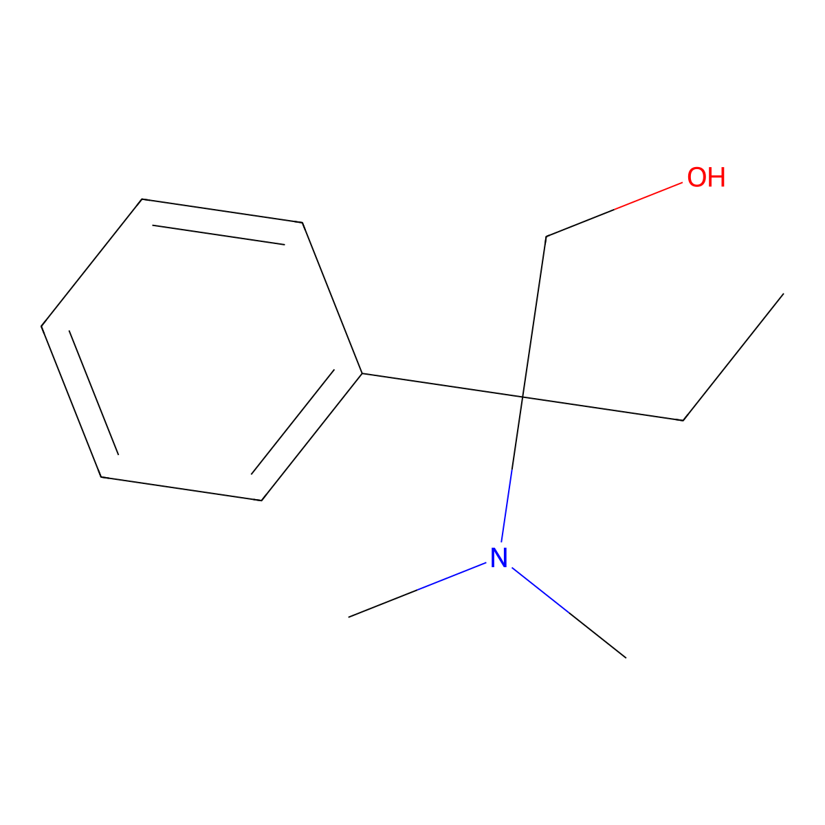 (2RS)-2-(Dimethylamino)-2-phenylbutanol molecular structure, CAS 39068-94-5