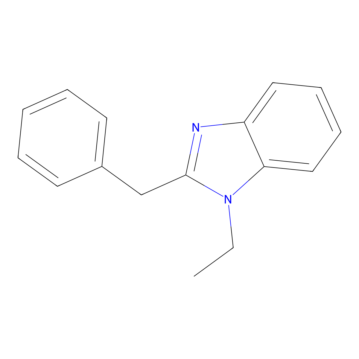 2-Benzyl-1-ethylbenzimidazole molecular structure, CAS 39069-33-5