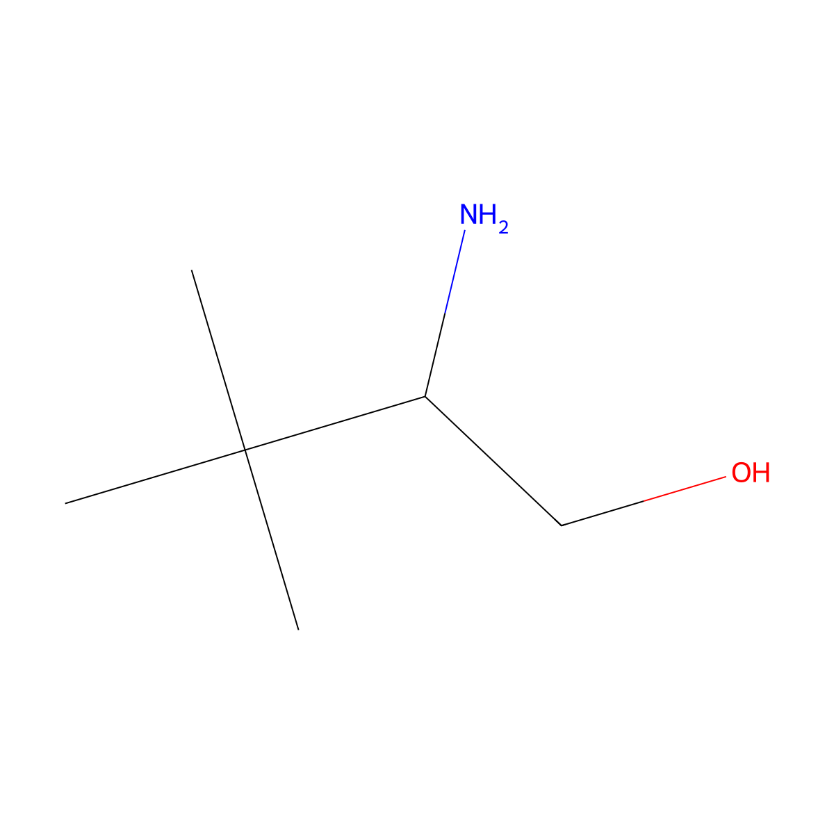 2-Amino-3,3-dimethylbutan-1-ol molecular structure, CAS 3907-02-6