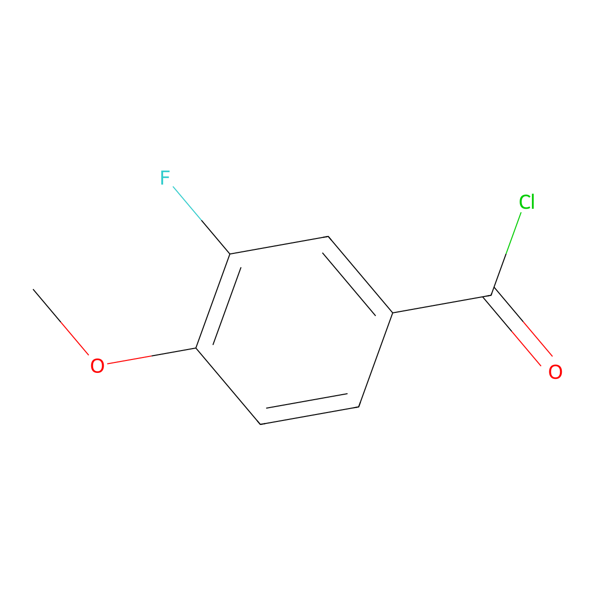 3-Fluoro-4-methoxybenzoyl chloride molecular structure, CAS 3907-15-1