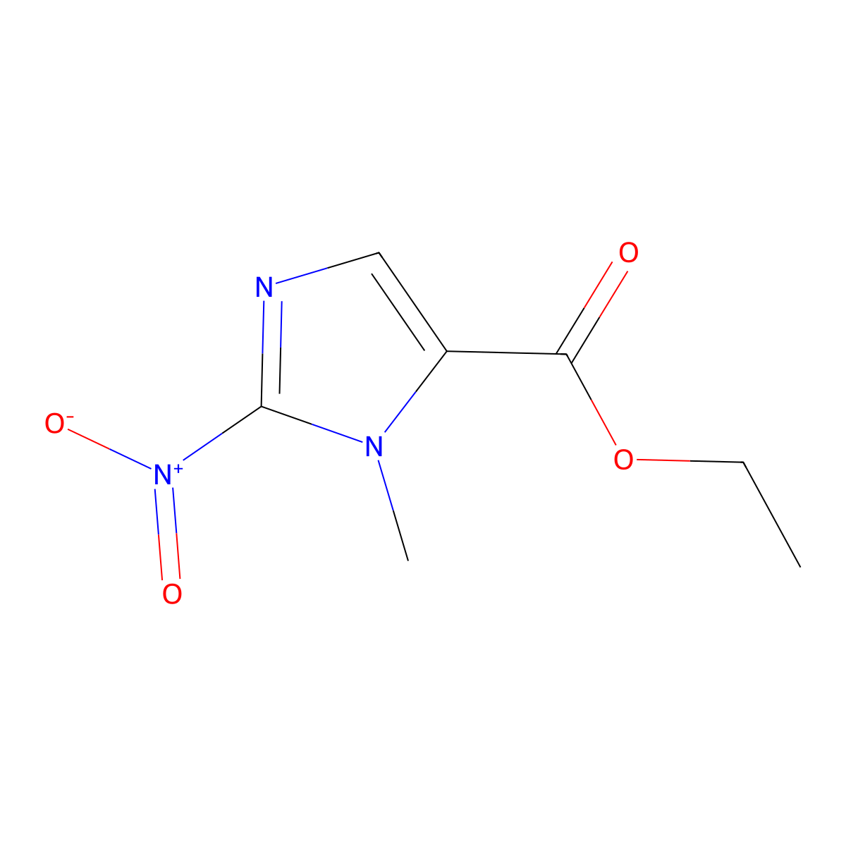 Ethyl 1-methyl-2-nitro-1H-imidazole-5-carboxylate molecular structure, CAS 39070-13-8