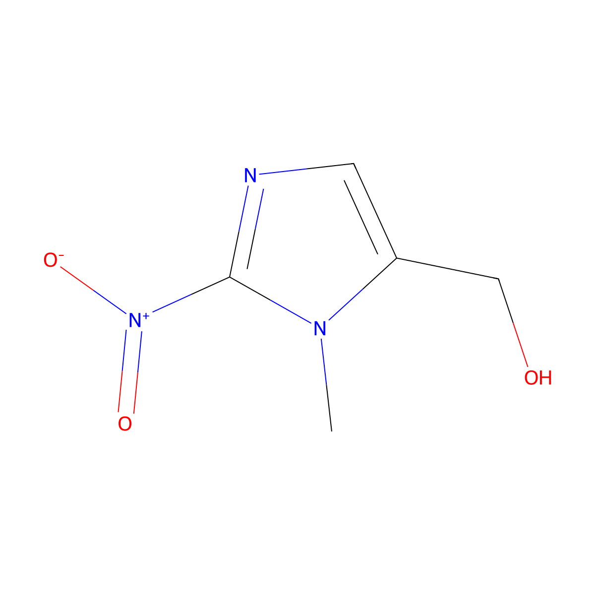 1-Methyl-2-nitro-1H-imidazole-5-methanol molecular structure, CAS 39070-14-9