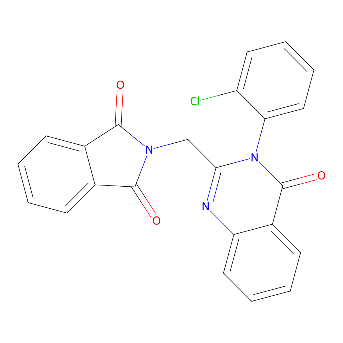 2-[[3-(2-Chlorophenyl)-4-oxoquinazolin-2-yl]methyl]isoindole-1,3-dione molecular structure, CAS 39070-40-1