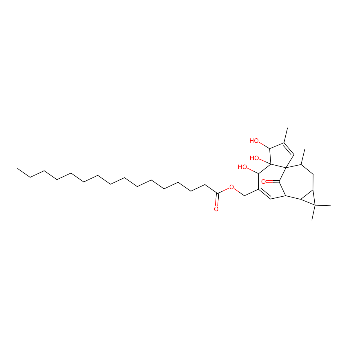 Ingenol 20-palmitate molecular structure, CAS 39071-33-5