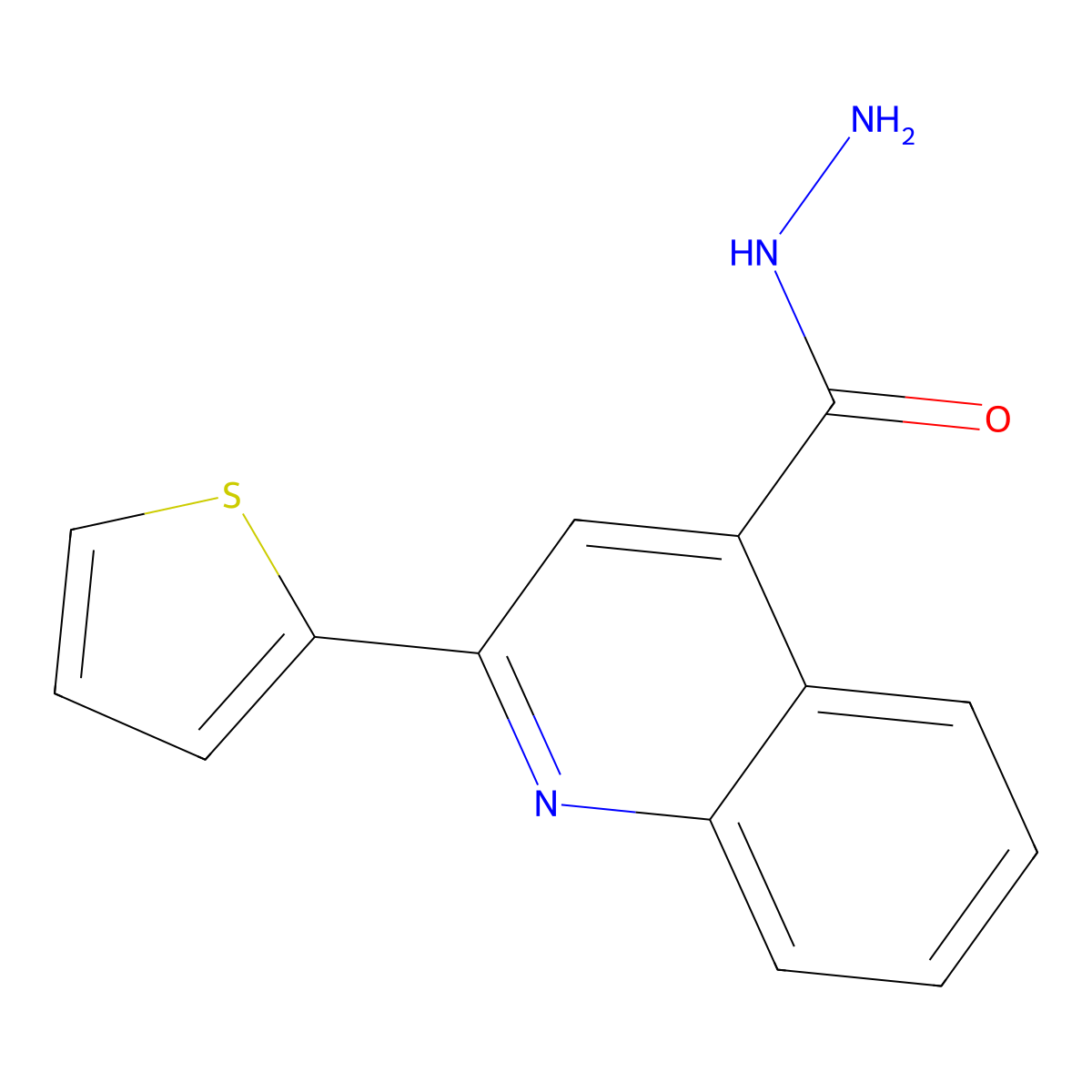 2-(Thiophen-2-yl)quinoline-4-carbohydrazide molecular structure, CAS 39072-28-1