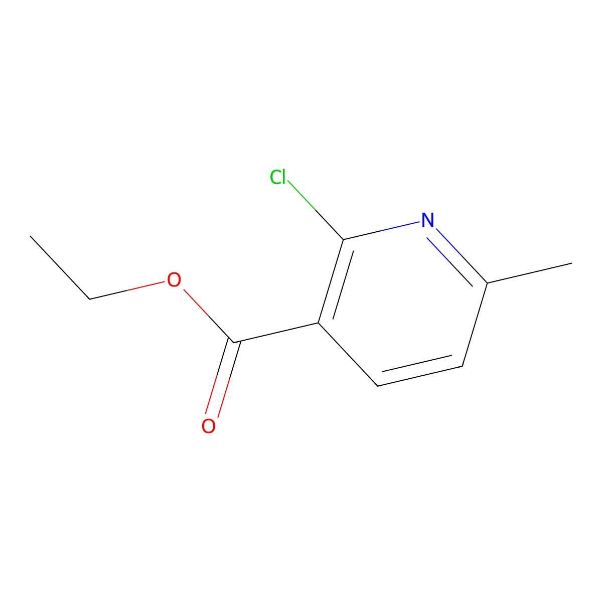 Ethyl 2-chloro-6-methylnicotinate molecular structure, CAS 39073-14-8