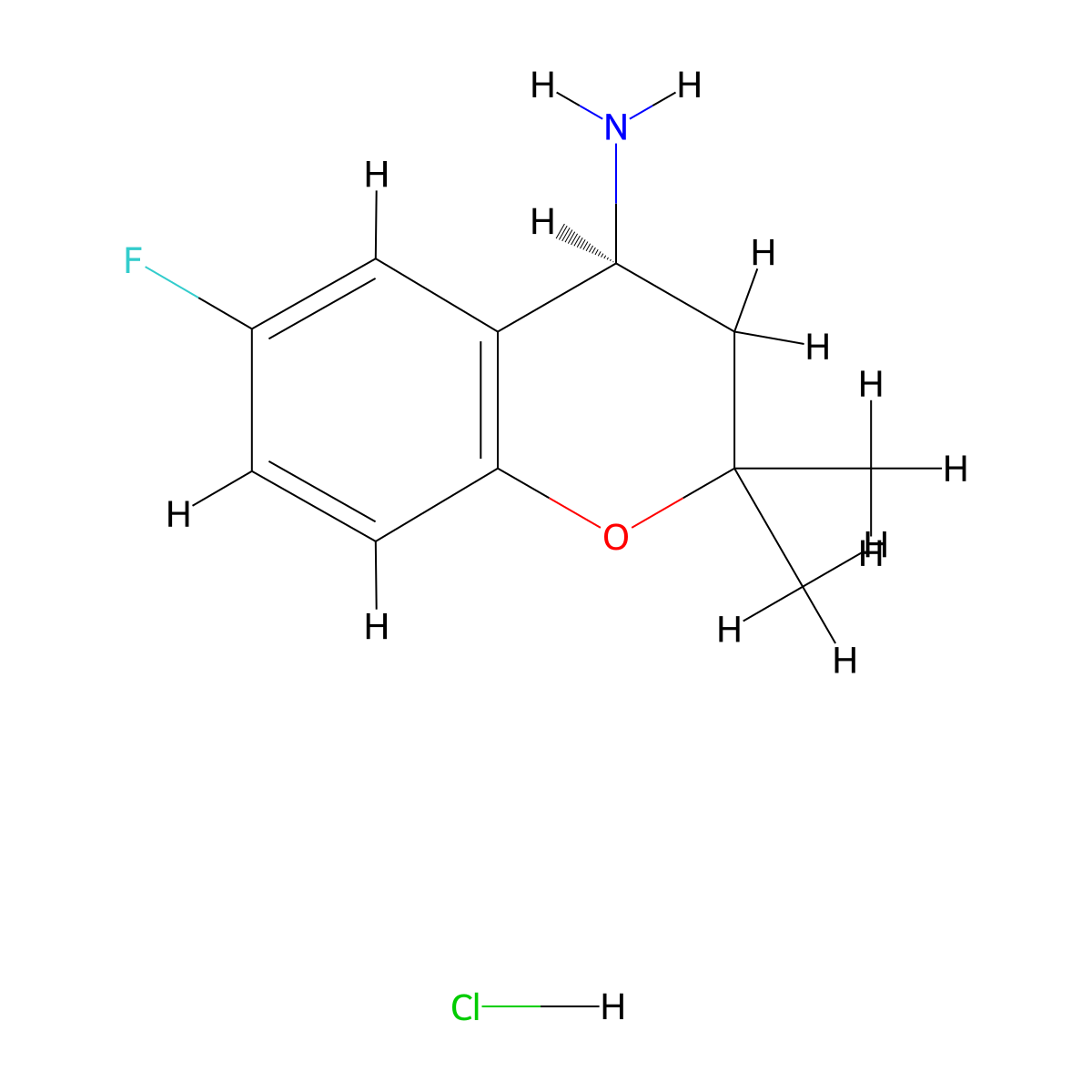 (S)-6-Fluoro-2,2-dimethylchroman-4-amine hydrochloride molecular structure, CAS 390744-78-2