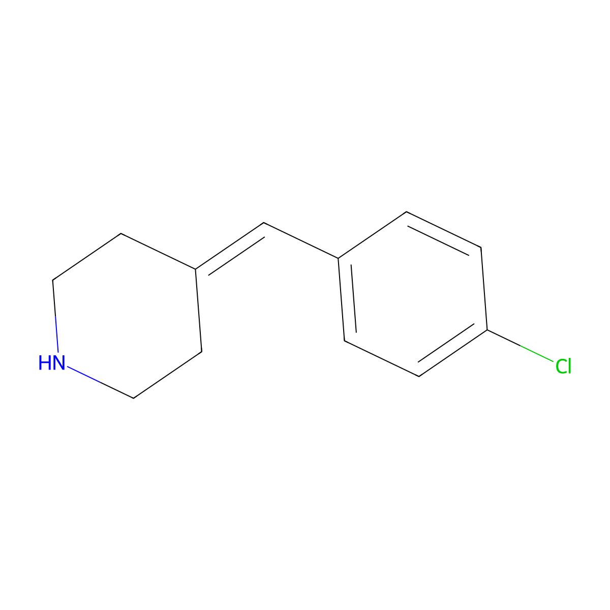 4-[(4-chlorophenyl)Methylene]piperidine molecular structure, CAS 390748-20-6