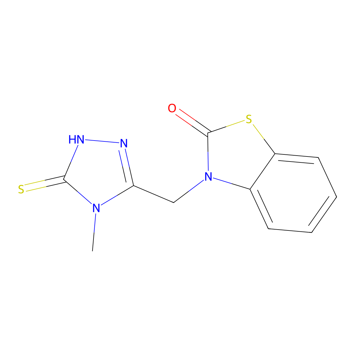 3-[(5-Mercapto-4-methyl-4H-1,2,4-triazol-3-yl)methyl]-1,3-benzothiazol-2(3H)-one molecular structure, CAS 390748-27-3