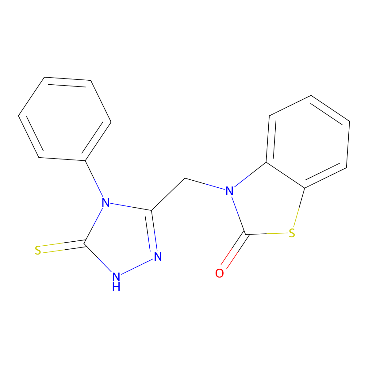 3-[(5-Thioxo-4-phenyl-1H-1,2,4-triazole-3-yl)methyl]benzothiazole-2(3H)-one molecular structure, CAS 390748-30-8