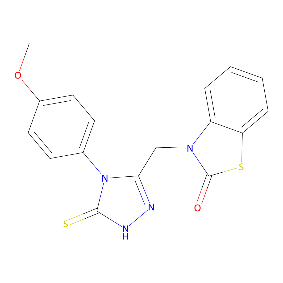 3-[[5-Thioxo-4-(4-methoxyphenyl)-1H-1,2,4-triazole-3-yl]methyl]benzothiazole-2(3H)-one molecular structure, CAS 390748-34-2