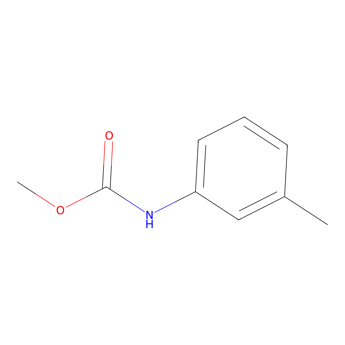 Carbamic acid, (3-methylphenyl)-, methyl ester molecular structure, CAS 39076-18-1
