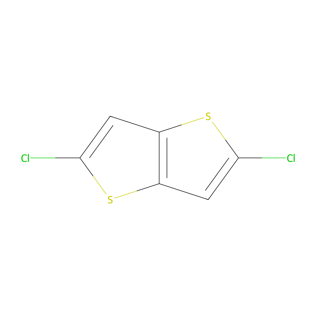 2,5-Dichlorothieno[3,2-b]thiophene molecular structure, CAS 39076-88-5