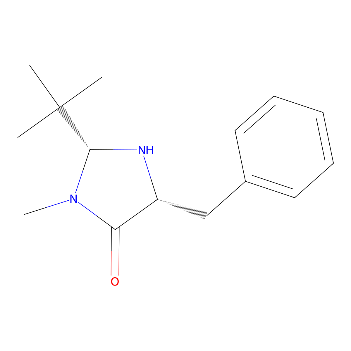 (2R,5R)-5-Benzyl-2-(tert-butyl)-3-methylimidazolidin-4-one , (2R,5R)-(+)-2-tert-Butyl-3-methyl-5-benzyl-4-imidazolidinone molecular structure, CAS 390766-89-9