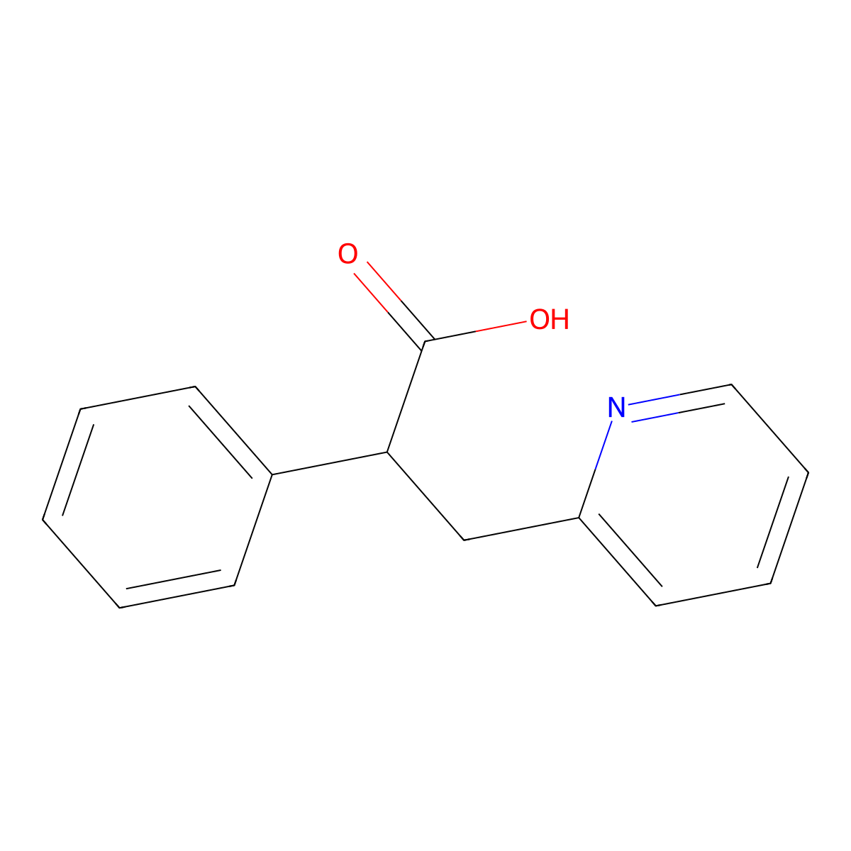 2-Phenyl-3-(pyridin-2-yl)propanoic acid molecular structure, CAS 39077-70-8