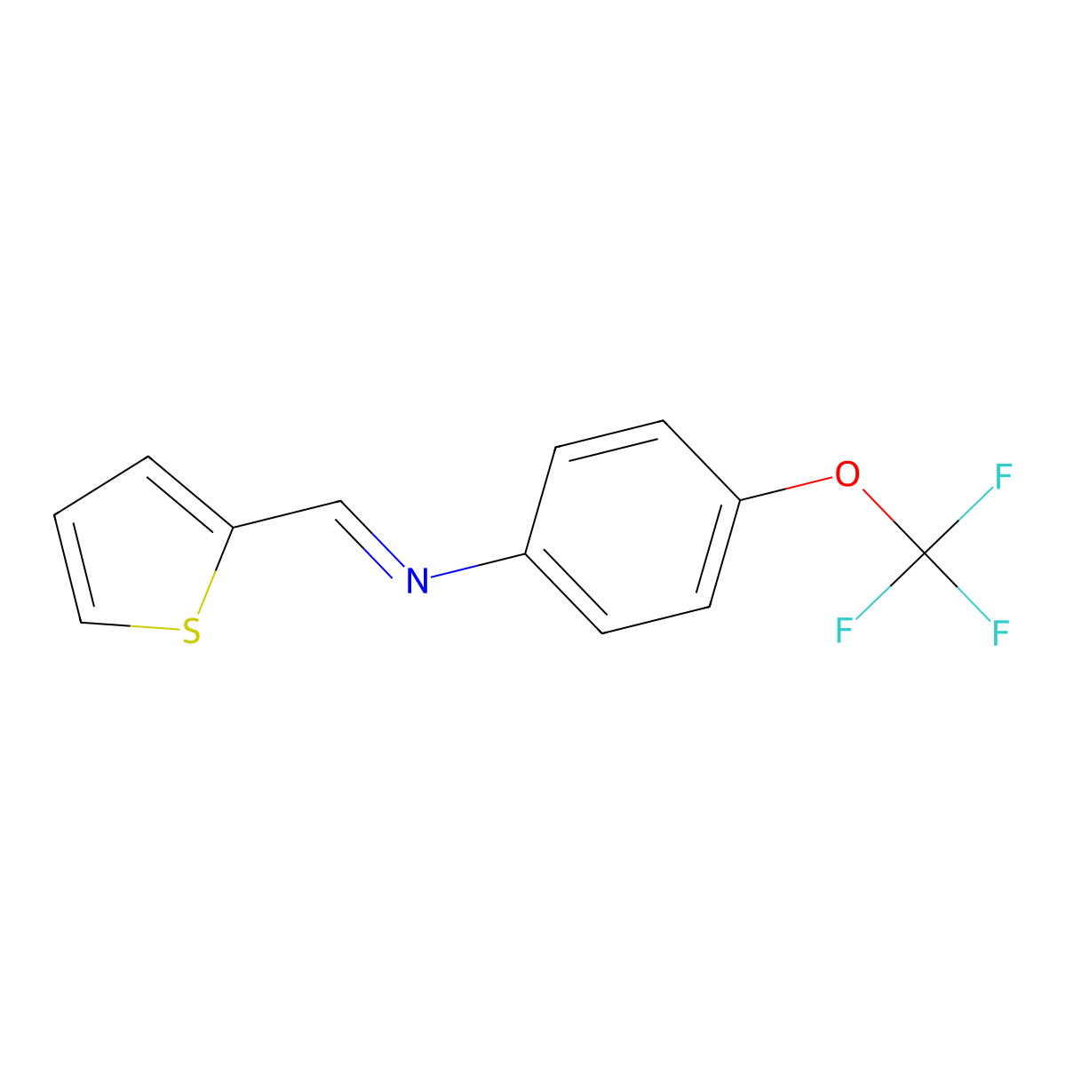 1-thiophen-2-yl-N-[4-(trifluoromethoxy)phenyl]methanimine molecular structure, CAS 390788-29-1