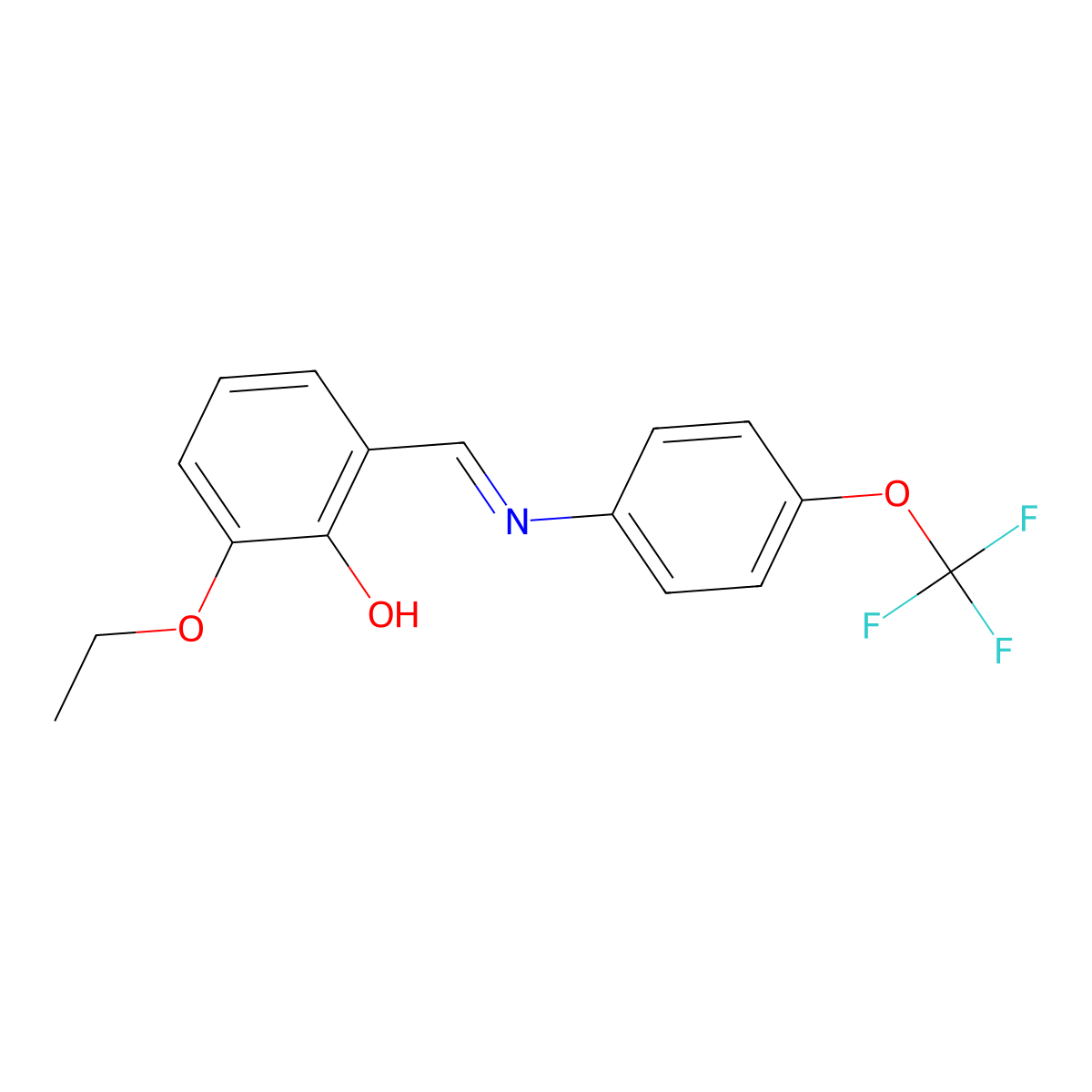 2-ethoxy-6-((E)-{[4-(trifluoromethoxy)phenyl]imino}methyl)phenol molecular structure, CAS 390789-30-7