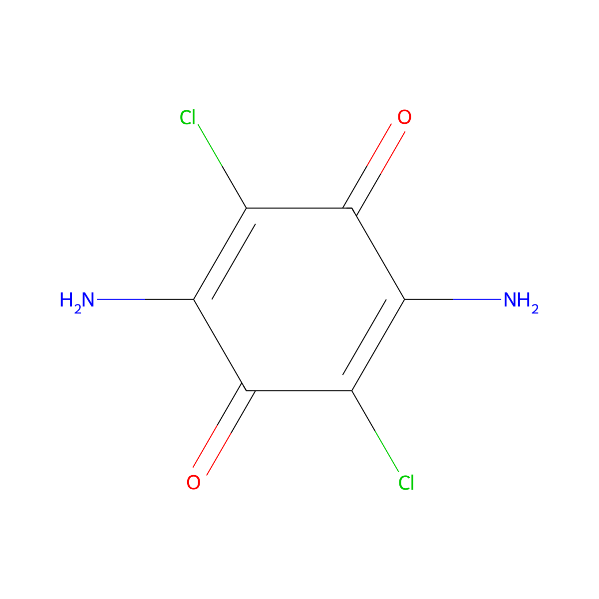 2,5-Diamino-3,6-dichloro-1,4-benzoquinone molecular structure, CAS 3908-48-3