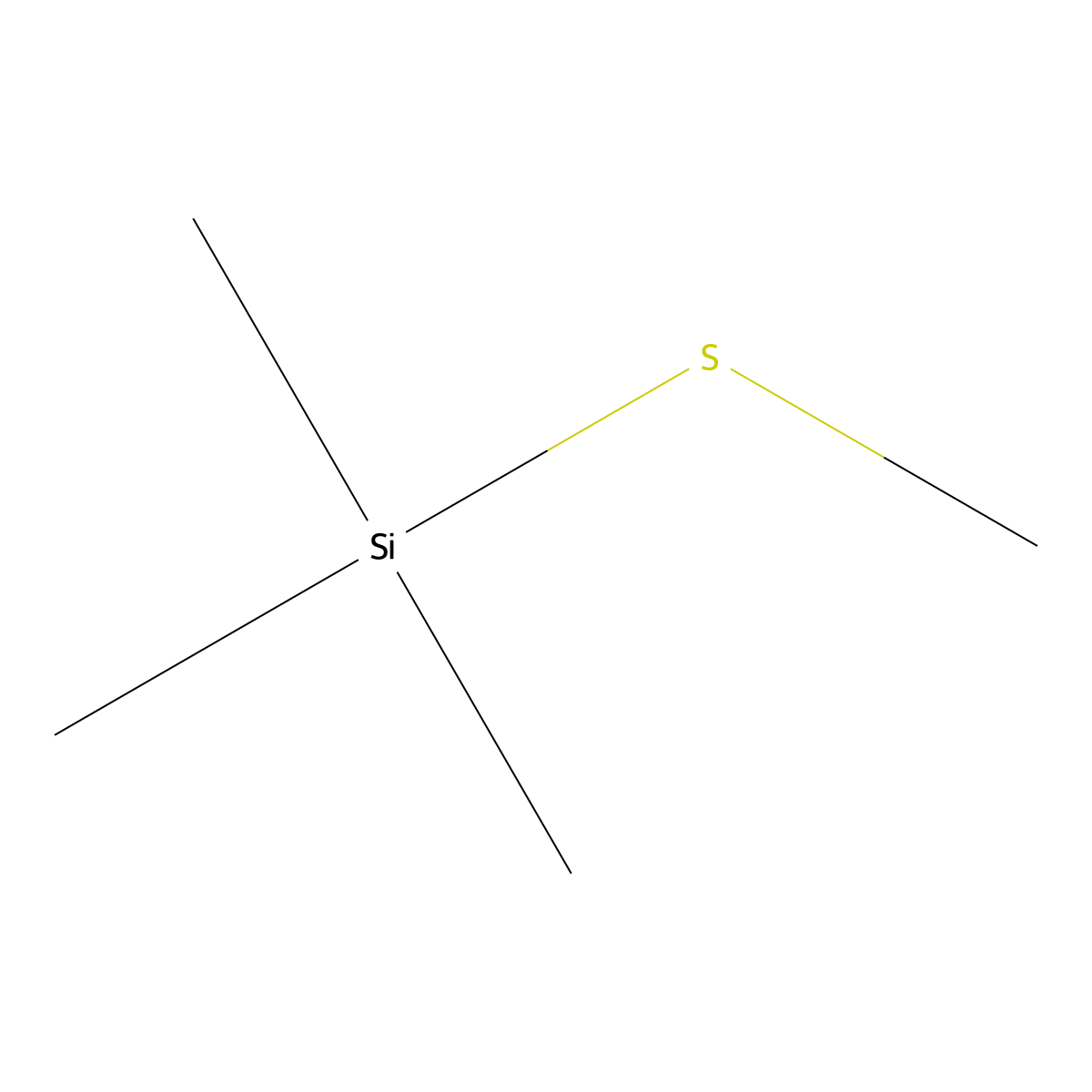 Silane, trimethyl(methylthio)- molecular structure, CAS 3908-55-2