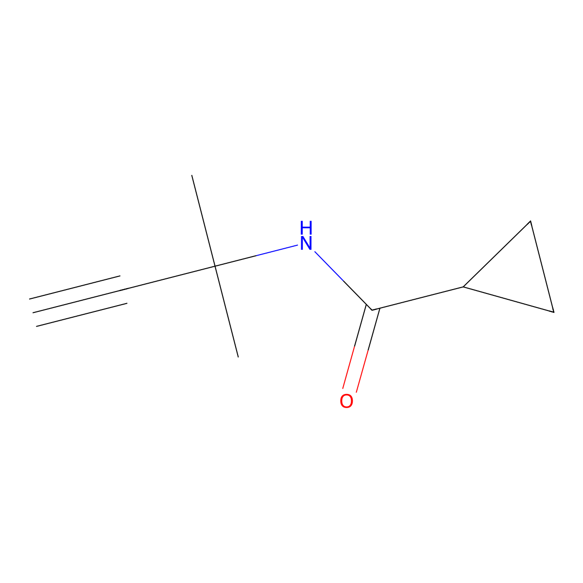 N-(2-methylbut-3-yn-2-yl)cyclopropanecarboxamide molecular structure, CAS 39080-04-1