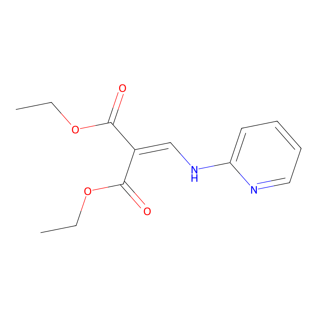 Diethyl (2-pyridylaminomethylene)malonate molecular structure, CAS 39080-52-9