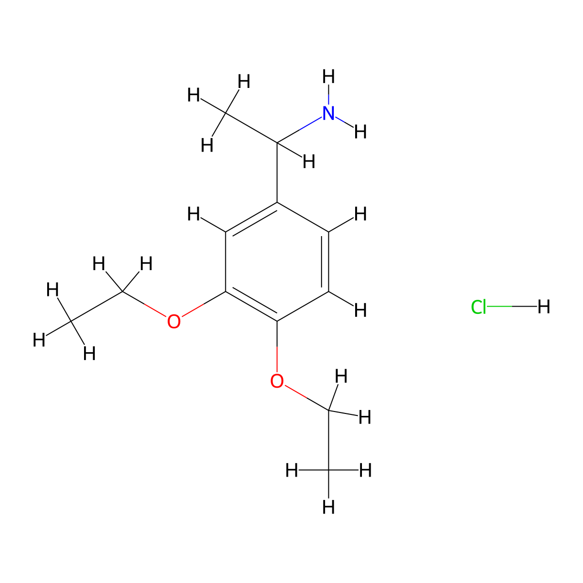 1-(3,4-diethoxyphenyl)ethanamine Hydrochloride molecular structure, CAS 390815-37-9