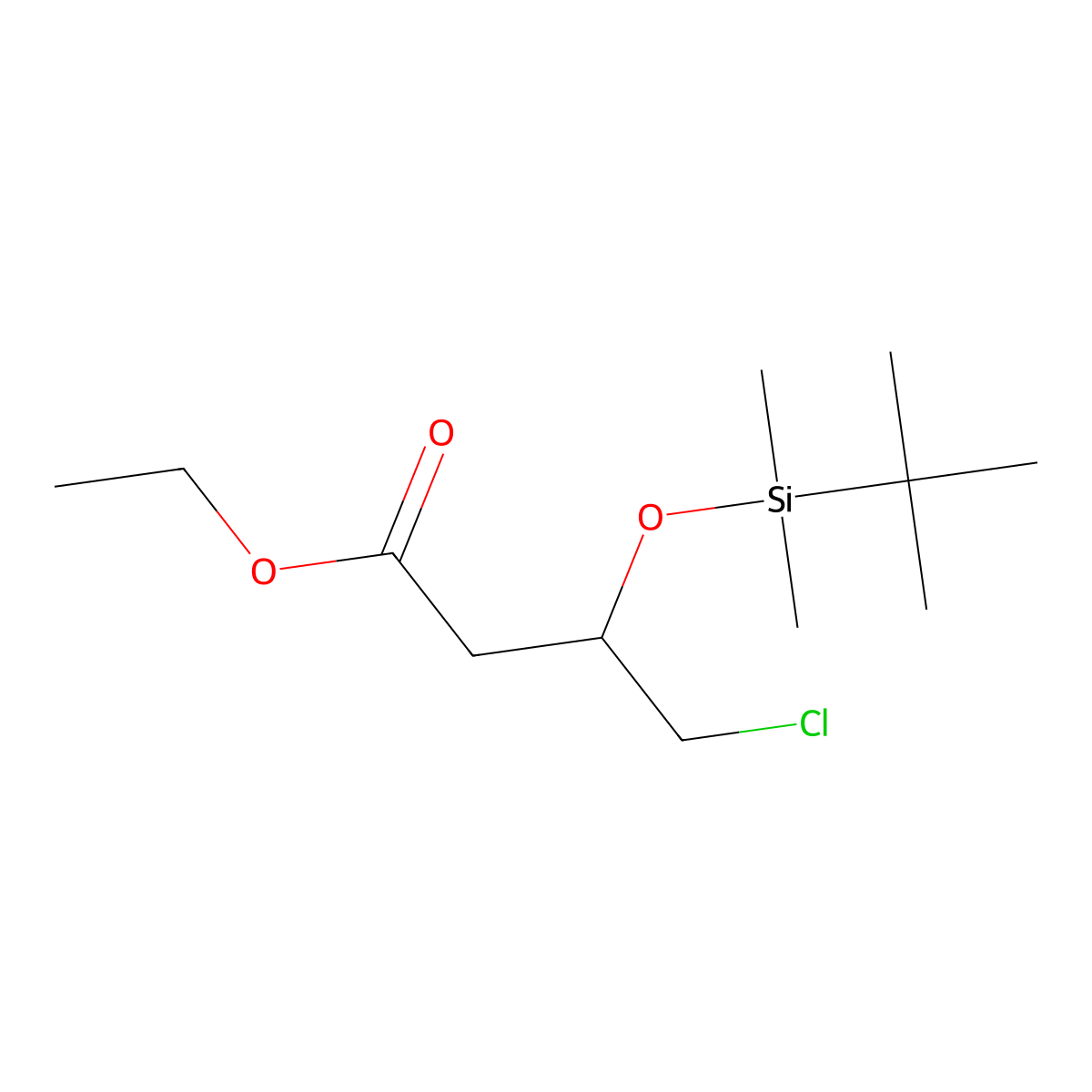 Ethyl (S)-3-[(tert-Butyldimethylsilyl)oxy]-4-chlorobutanoate molecular structure, CAS 390816-43-0