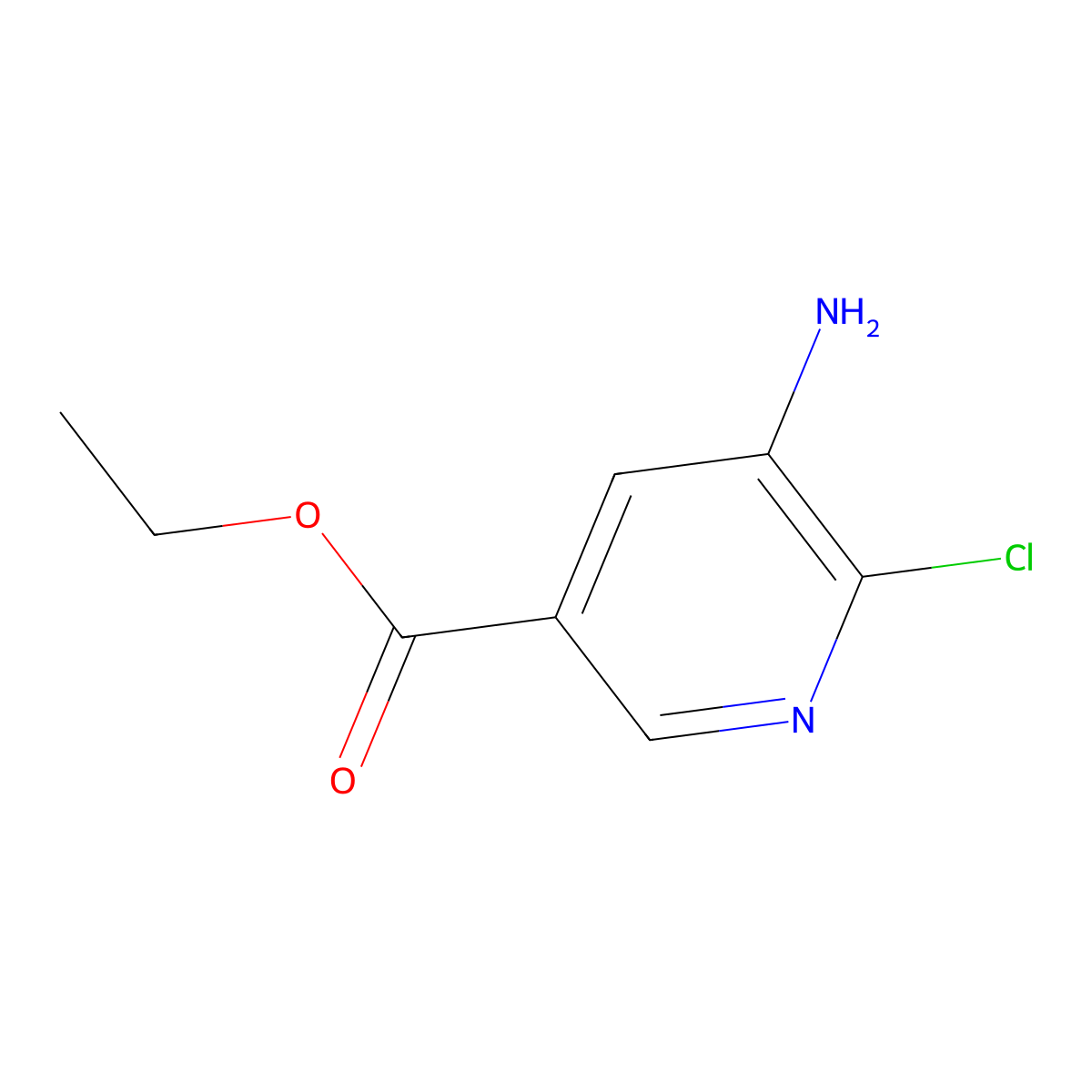Ethyl 5-amino-6-chloronicotinate molecular structure, CAS 390816-56-5